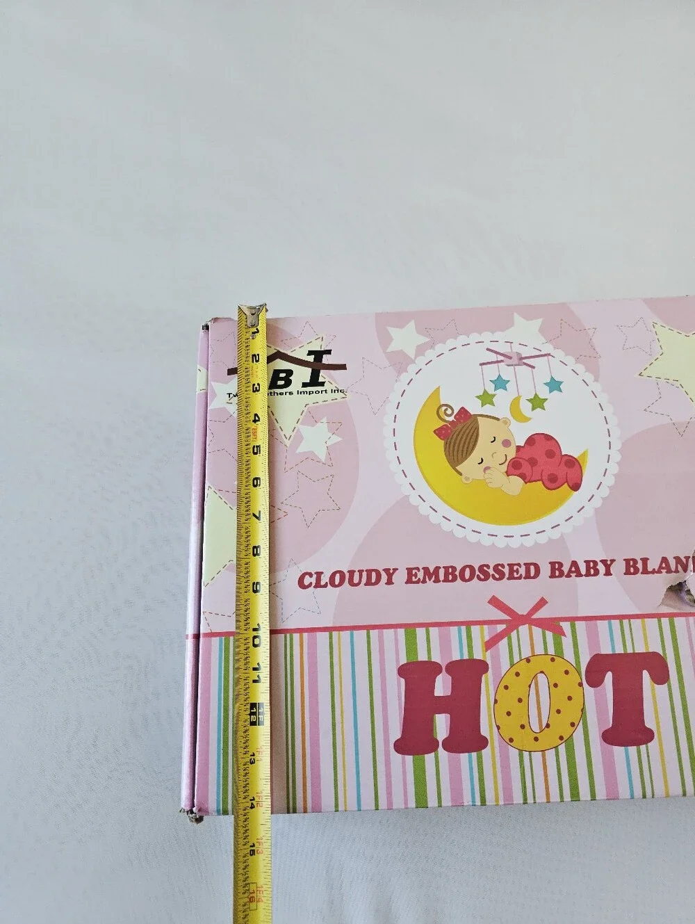 TBI Cloudy Embossed Baby Blanket Pink Bunny Moon 110 X 140 cm NIB